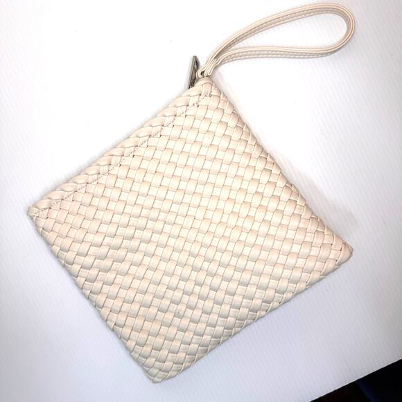 RACHEL ZOE Shoulder Bag Clutch Woven Cream Modern Minimalist Neutral Capsule - Picture 9 of 16